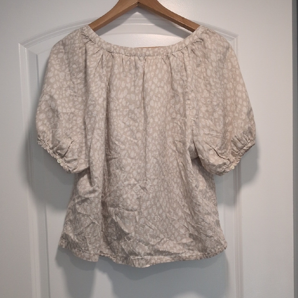 Universal Thread Cream Puff-Sleeve Button Front B… - image 3